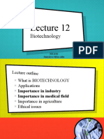 L12 - Applications and Importance of Biotechnology