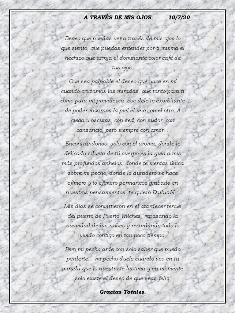 A través de mis ojos: amor y anhelos | PDF | Poesía
