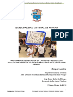 Plan - 11418 - Programa de Segregacion en La Fuente y Recoleccion Selectiva de Residuos Solidos Domiciliarios en El Distrito de Patapo - 2012