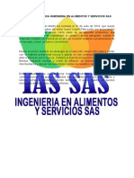 Reseña Historica Ingenieria en Alimentos y Servicios Sas