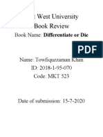 East West University Book Review: Book Name: Differentiate or Die