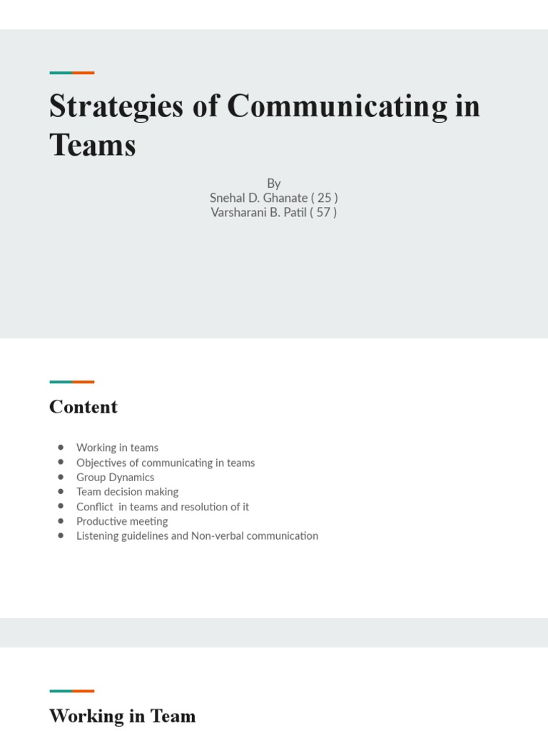 Effective Team Communication Strategies | PDF