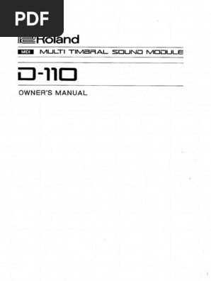【美品】Roland D-110 サウンドカード+ 取説付 Manual Roland D110 | PDF