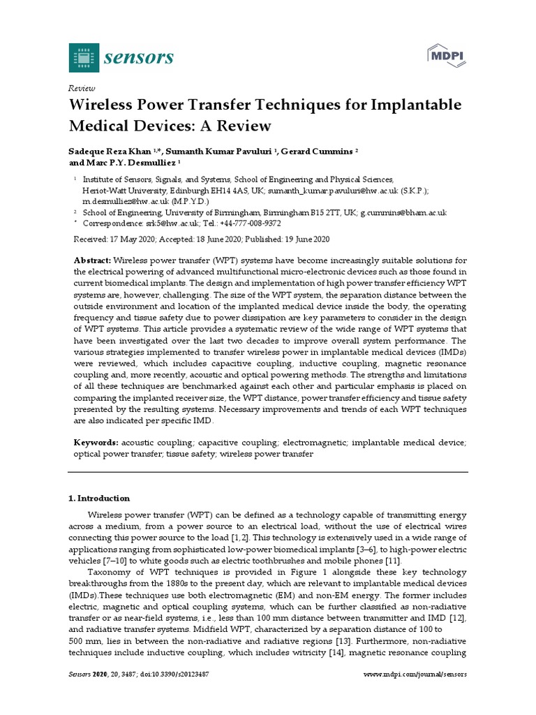 Wireless Power Transfer Techniques For Implantable | PDF | Rectifier ...