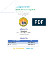 Assignment On: Potential GDP Drivers of Bangladesh