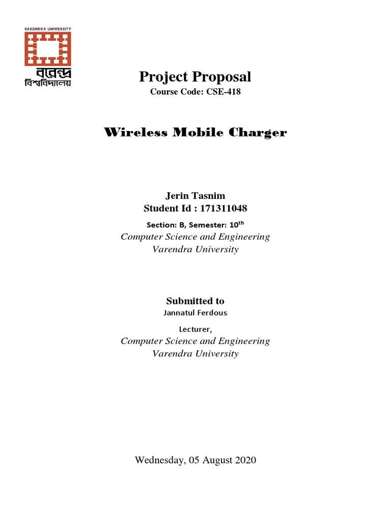 Project Proposal Wireless Mobile Charger PDF Inductor Inductance
