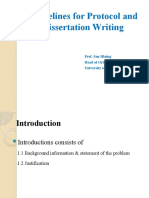 Guidelines For Protocol and Dissertation Writing