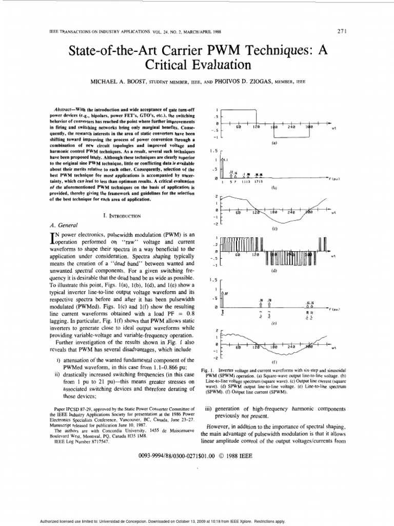 Evaluation of PWM Techniques in Power Electronics | PDF | Power ...