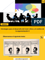 S8-Estrategias para El Desarrollo Del Nivel Crítico y El Análisis de La Argumentación II PDF