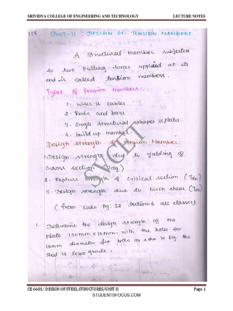 Steel Structures Lecture Notes | PDF | Technology & Engineering