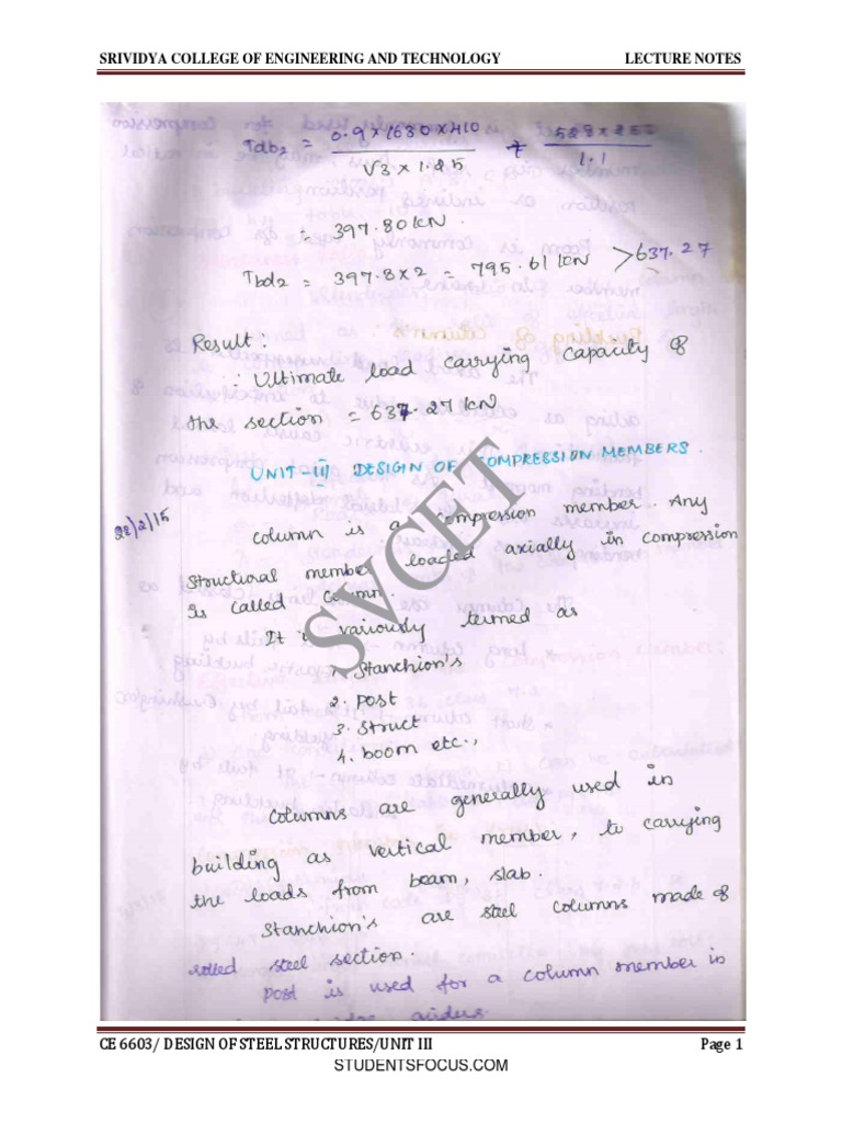 Steel Structures Design Lecture Notes | PDF | Technology & Engineering