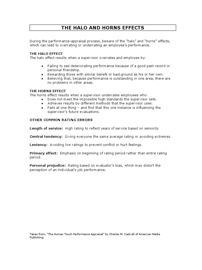 The Halo and Horns Effects PDF