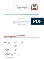 Automatic Control Systems and Measurements