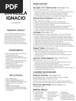 DANIELLA IGNACIO Journalism Resume PDF