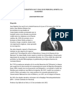 Quién Es Juan Bautista Say y Cual Es Su Principal Aporte A La Economía