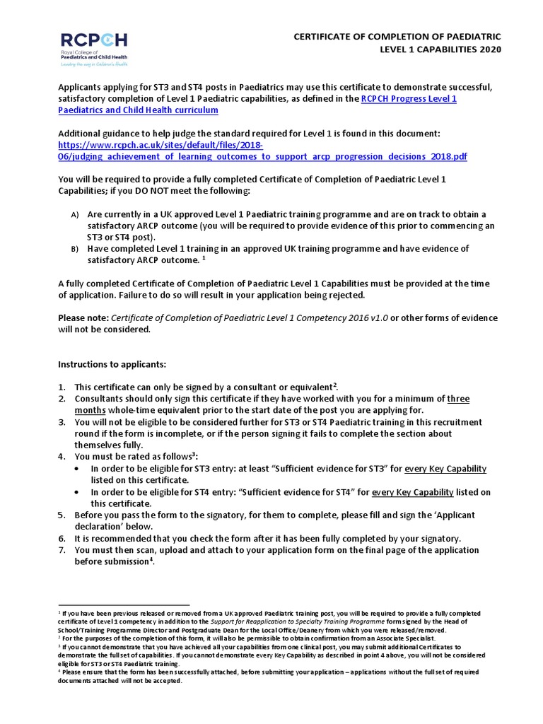 rcpch-level-1-completion-certificate-pdf-medicine-health-care