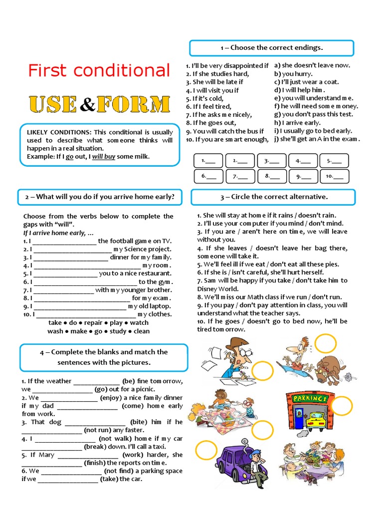 First Conditional Exercises and Examples | PDF