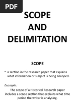 Scope and Delimitation