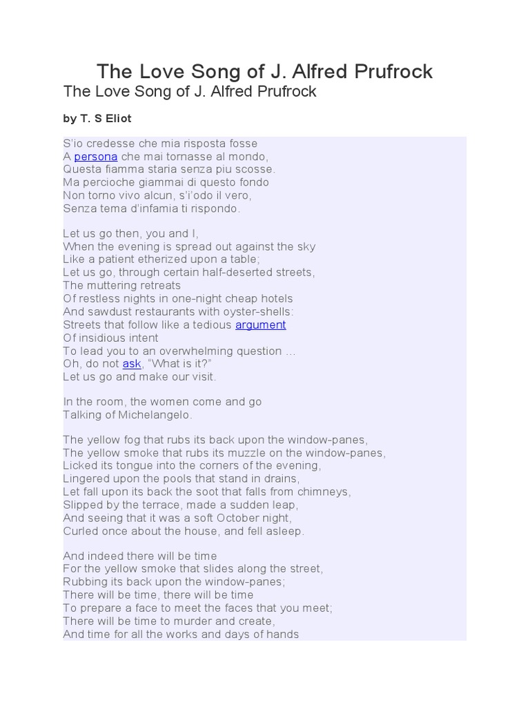 The Love Song Of 2 Poetic Devices Poetry