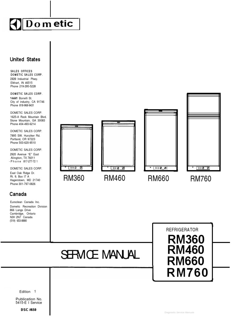 Dometic Service RM660 PDF Refrigerator Thermostat