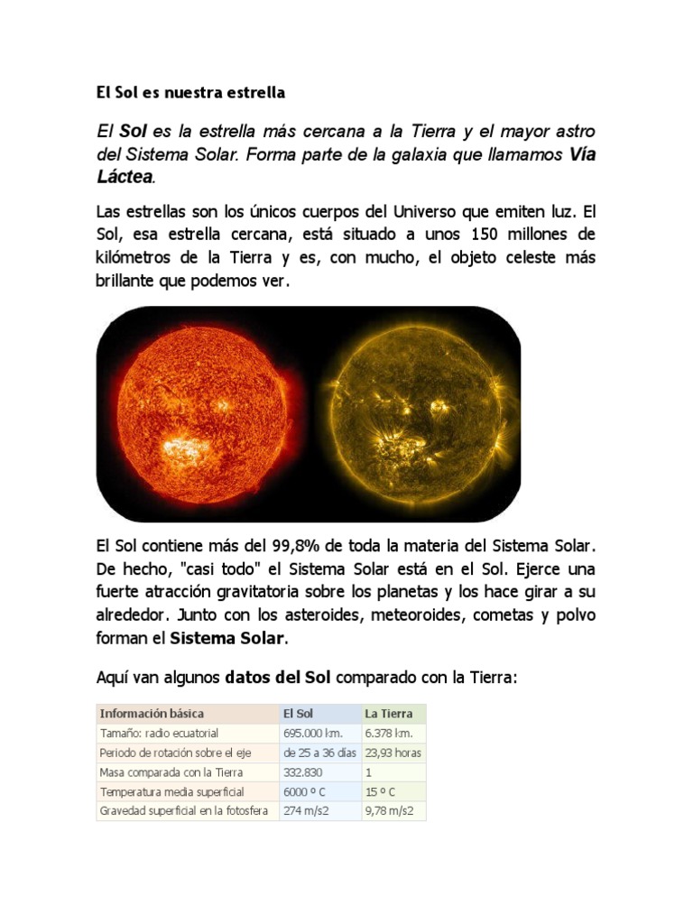 El Sol Es Nuestra Estrella | PDF