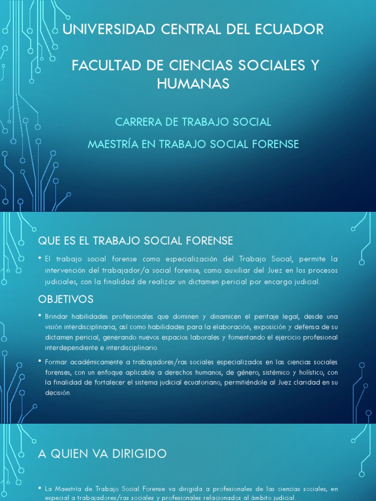 Presentación de Maestria en Trabajo Social Forense | PDF | Trabajo Social |  Aprendizaje
