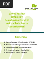 Presentación Limpieza y Desinfección Covid-19 en Establecimientos Educacionales CR