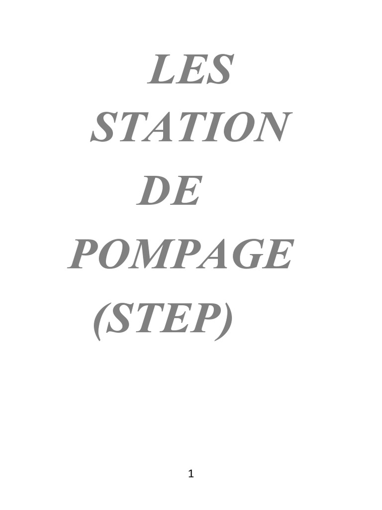 Stations de Transfert d'Énergie par Pompage PDF Stockage de l — free download