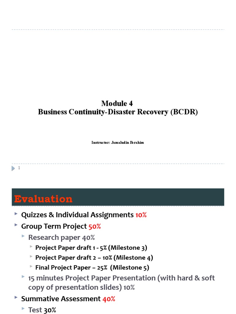 BCDR Module 4 | PDF | Emergency | Crisis Management
