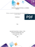 Plantilla de Trabajo Paso 2 Programa Informativo Sobre Políticas y Programas Internacionales en Primera Infancia