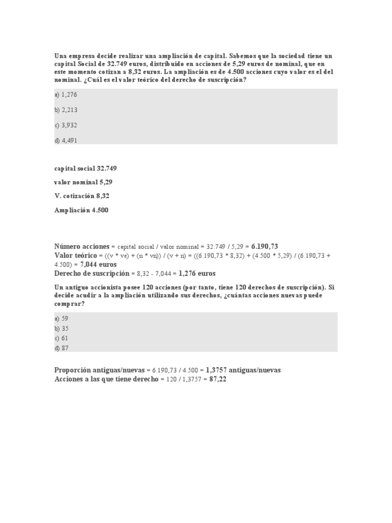 Finanzas Corporativas Ejercicios Unidad Uno | PDF