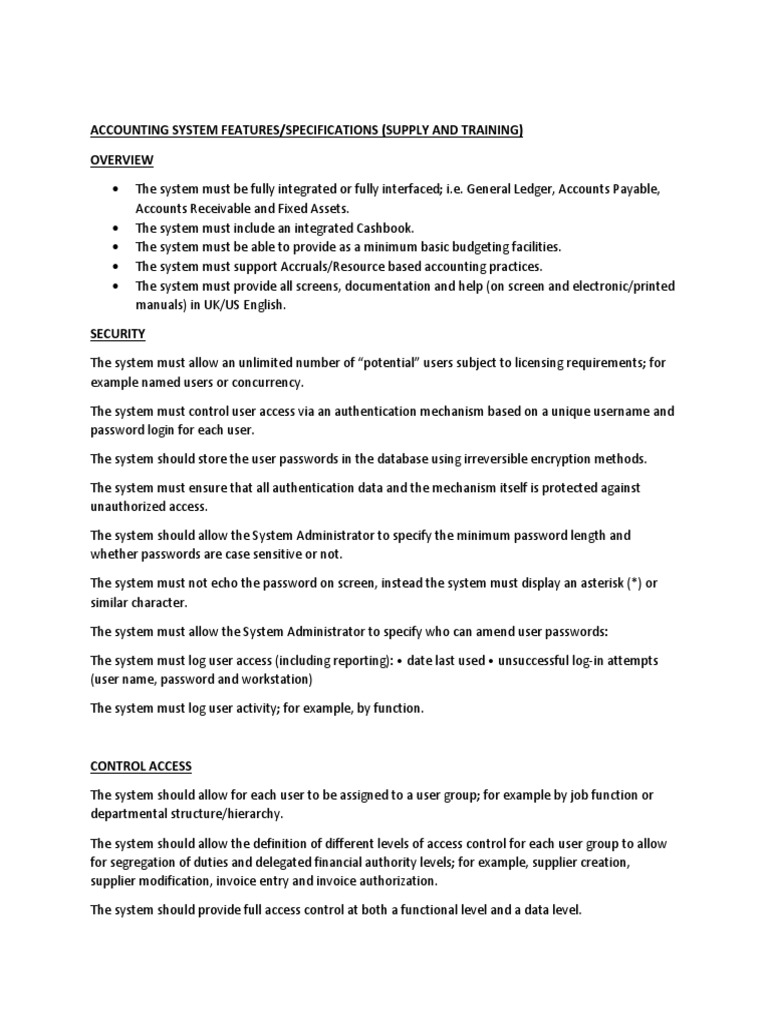 Accounting System Features Overview | PDF | Accounts Payable | Debits ...
