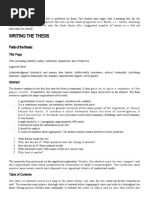 Writing The Title: Parts of The Thesis