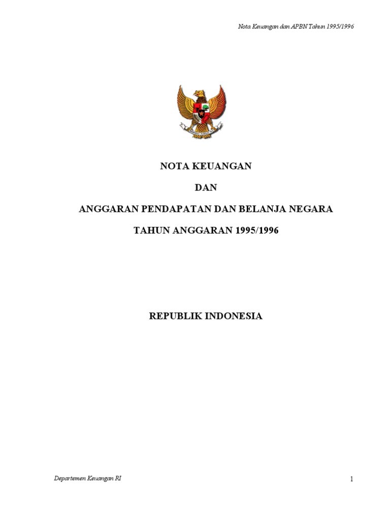 Nota Keuangan APBN 1995/1996 | PDF