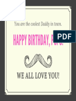 Black and Cream Dad Birthday Card PDF