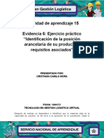 Evidencia 6 Ejercicio Practico Identificacion de La Posicion Arancelaria de Su Producto y Requisitos Asociados