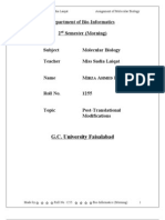 Assignmeent Post Translational Modification