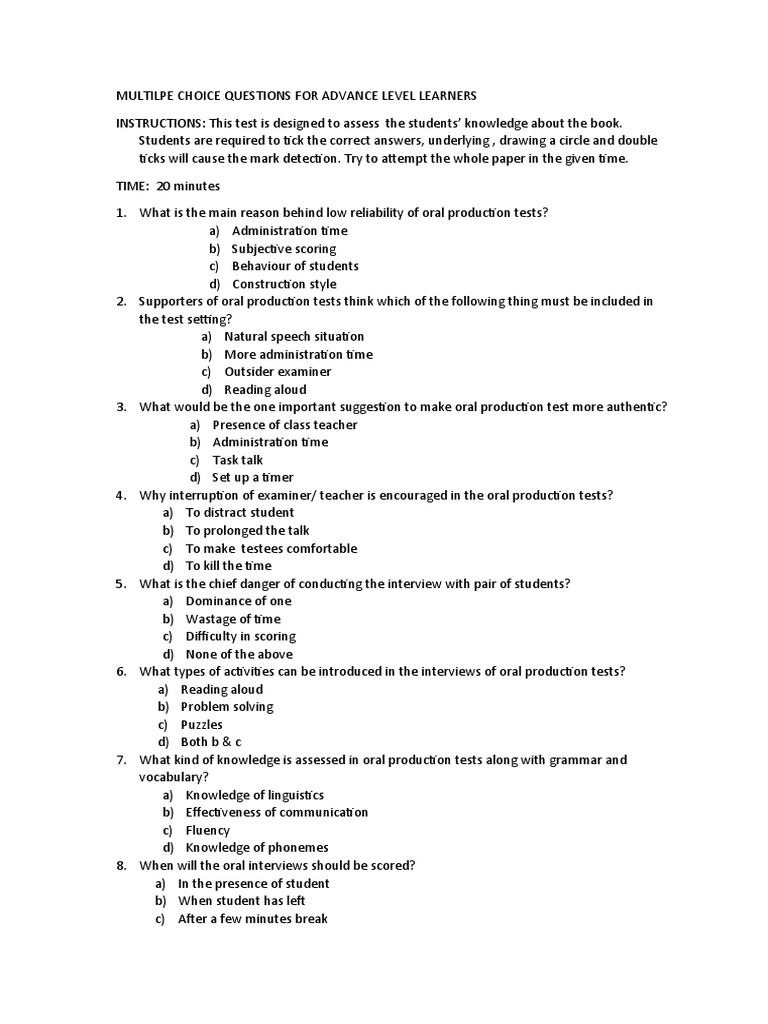 MCQSSS | PDF | Multiple Choice | Test (Assessment)