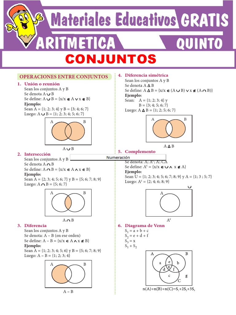 Operaciones con Conjuntos en Secundaria | PDF | Enseñanza de matemática ...
