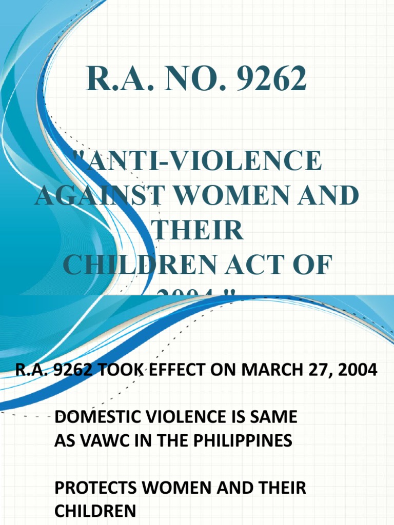 RA 9262 Vawc PDF Restraining Order Violence
