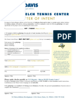 Letter of Intent: Marya Welch Tennis Center
