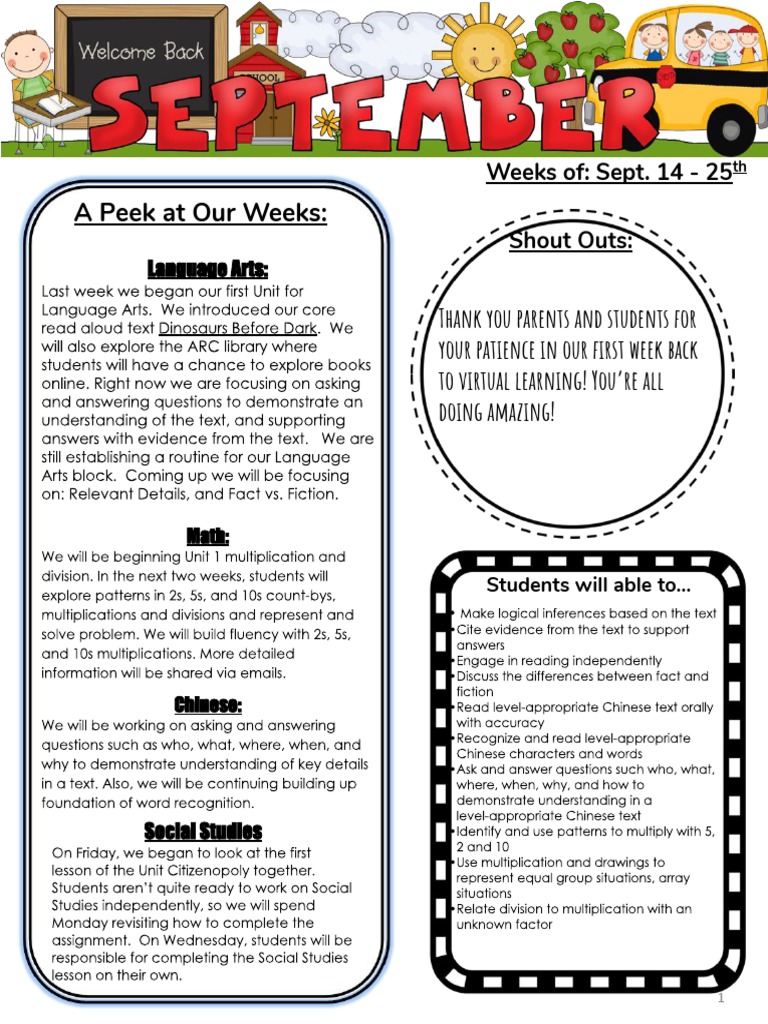 Sept | PDF | Language Arts & Discipline | Wellness