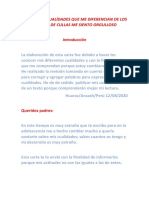 Semana 19: Cualidades Que Me Diferencian de Los Demás Y de Cullas Me Siento Orgulloso