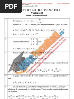 ListaFacultati - Ro Subiecte Admitere Academia Tehnica Militara Bucuresti Matematica Fizica Sesiunea II - 2007