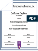 Certification Safety Management System Awareness Michael - Morante PDF