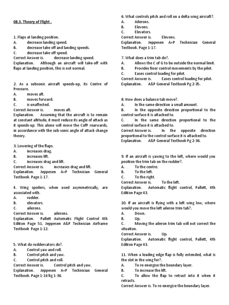 08.3. Theory of Flight | PDF | Flight Control Surfaces | Flap (Aeronautics)