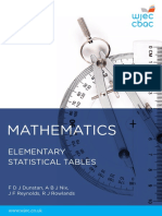 WJEC Elementary Statistical Tables PDF