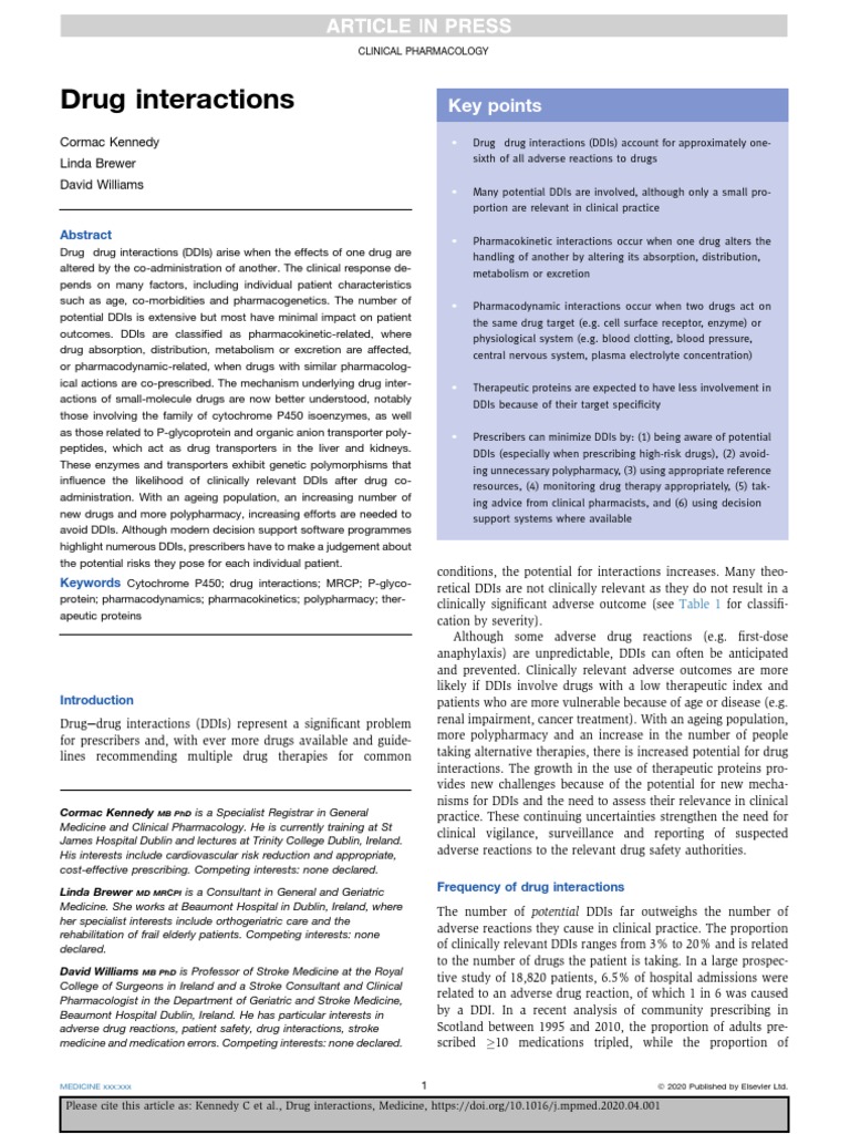 Understanding Drug Interactions and Risks | PDF | Cytochrome P450 ...
