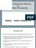 Job Loss & Business Closures vs. Stability & Prosperity: India - Post Covid 19