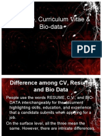 Resume, Curriculum Vitae & Bio-Data-2003